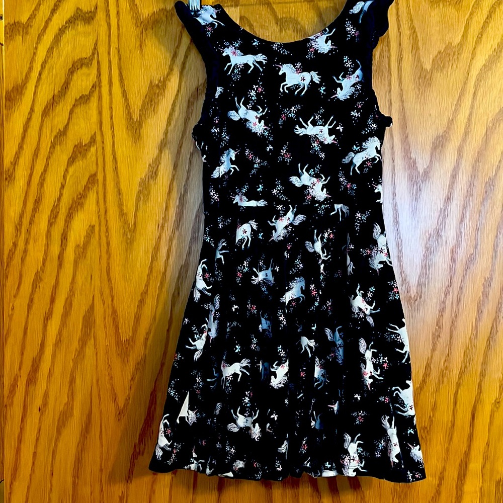 Girls Sonoma size 7 Navy Blue Unicorn Dress